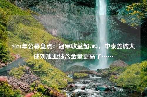 2024年公募盘点：冠军收益超70%，中泰姜诚大成刘旭业绩含金量更高了……