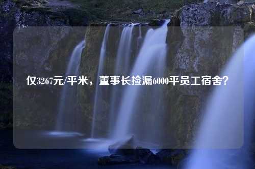 仅3267元/平米，董事长捡漏6000平员工宿舍？