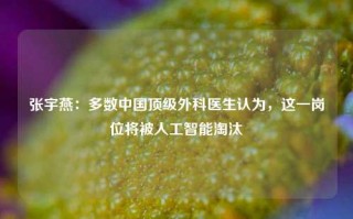 张宇燕：多数中国顶级外科医生认为，这一岗位将被人工智能淘汰