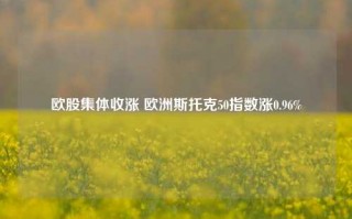 欧股集体收涨 欧洲斯托克50指数涨0.96%