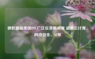 微软面临美国FTC广泛反垄断调查 涵盖云计算、网络安全、AI等