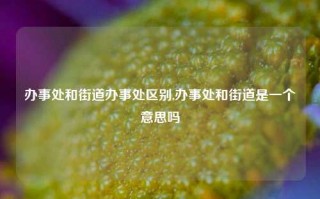 办事处和街道办事处区别,办事处和街道是一个意思吗