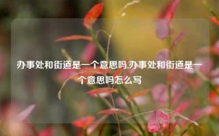 办事处和街道是一个意思吗,办事处和街道是一个意思吗怎么写