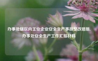 办事处辖区内工业企业安全生产事故整改措施,办事处安全生产工作汇报材料