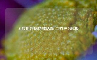 AI应用方向持续活跃 二六三7天5板