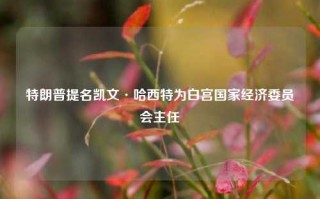 特朗普提名凯文·哈西特为白宫国家经济委员会主任