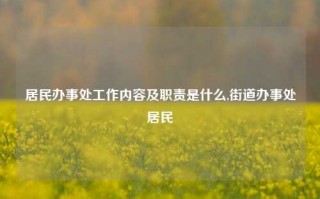 居民办事处工作内容及职责是什么,街道办事处居民