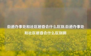 街道办事处和社区居委会什么区别,街道办事处和社区居委会什么区别啊