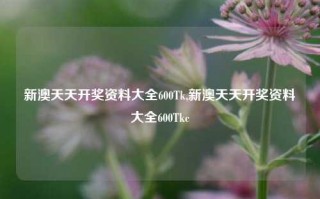 新澳天天开奖资料大全600Tk,新澳天天开奖资料大全600Tkc