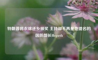 特朗普将衣锦还乡领奖 主持却不再是他提名的国防部长Hegseth