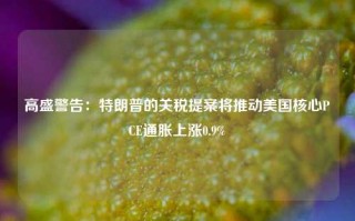 高盛警告：特朗普的关税提案将推动美国核心PCE通胀上涨0.9%