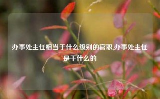 办事处主任相当于什么级别的官职,办事处主任是干什么的