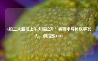 A股三大股指上午大幅拉升：券商半导体联手发力，创指涨3.83%