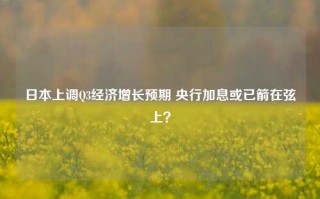 日本上调Q3经济增长预期 央行加息或已箭在弦上？