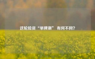 这轮险资“举牌潮” 有何不同？