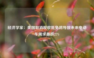 经济学家：美国取消税收抵免将导致未来电动车需求暴跌27%