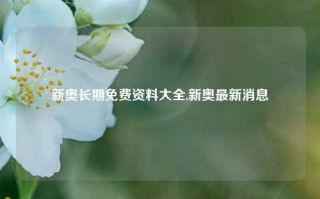 新奥长期免费资料大全,新奥最新消息