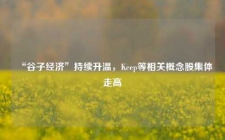 “谷子经济”持续升温，Keep等相关概念股集体走高