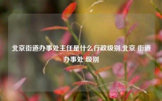 北京街道办事处主任是什么行政级别,北京 街道办事处 级别