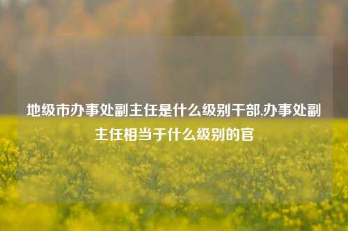 地级市办事处副主任是什么级别干部,办事处副主任相当于什么级别的官-第1张图片-中共霸州城区办事处-何庄社区