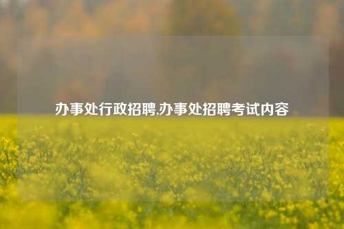 办事处行政招聘,办事处招聘考试内容-第1张图片-中共霸州城区办事处-何庄社区