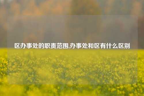 区办事处的职责范围,办事处和区有什么区别-第1张图片-中共霸州城区办事处-何庄社区