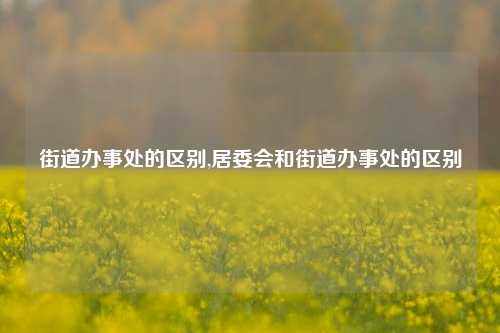 街道办事处的区别,居委会和街道办事处的区别-第1张图片-中共霸州城区办事处-何庄社区