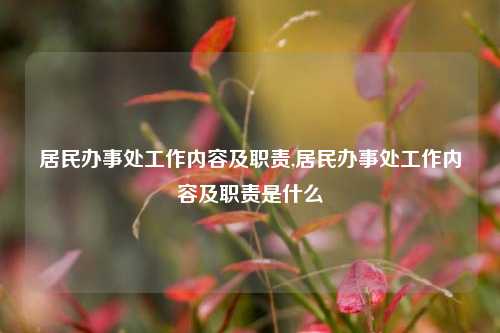 居民办事处工作内容及职责,居民办事处工作内容及职责是什么-第1张图片-中共霸州城区办事处-何庄社区