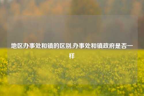 地区办事处和镇的区别,办事处和镇政府是否一样-第1张图片-中共霸州城区办事处-何庄社区