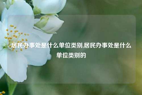 居民办事处是什么单位类别,居民办事处是什么单位类别的-第1张图片-中共霸州城区办事处-何庄社区