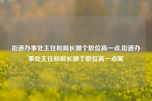 街道办事处主任和局长哪个职位高一点,街道办事处主任和局长哪个职位高一点呢-第1张图片-中共霸州城区办事处-何庄社区