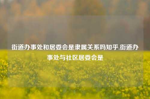 街道办事处和居委会是隶属关系吗知乎,街道办事处与社区居委会是-第1张图片-中共霸州城区办事处-何庄社区