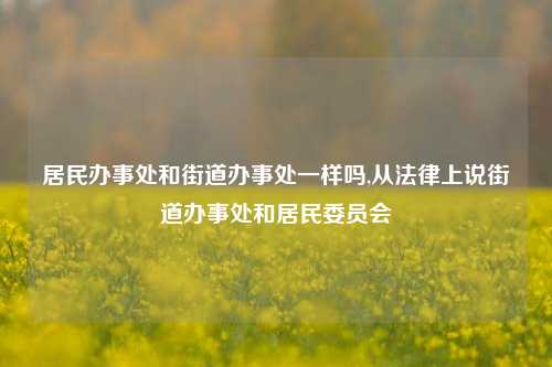 居民办事处和街道办事处一样吗,从法律上说街道办事处和居民委员会-第1张图片-中共霸州城区办事处-何庄社区