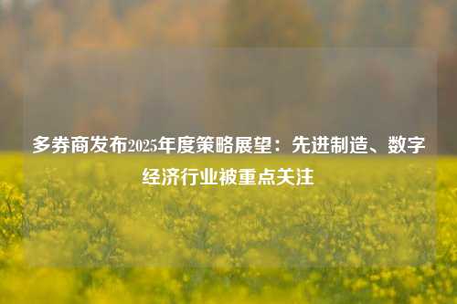 多券商发布2025年度策略展望：先进制造、数字经济行业被重点关注-第1张图片-中共霸州城区办事处-何庄社区