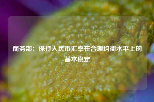 商务部：保持人民币汇率在合理均衡水平上的基本稳定-第1张图片-中共霸州城区办事处-何庄社区