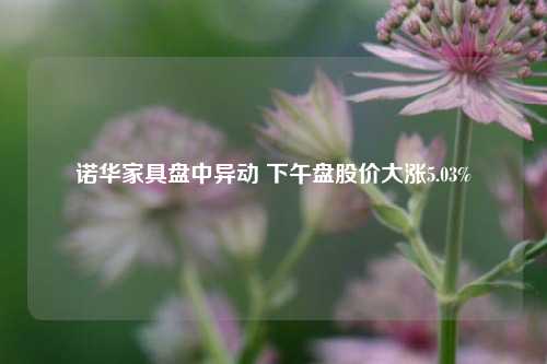 诺华家具盘中异动 下午盘股价大涨5.03%-第1张图片-中共霸州城区办事处-何庄社区