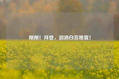 刚刚！拜登，泪洒白宫晚宴！-第1张图片-中共霸州城区办事处-何庄社区