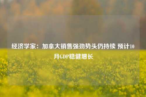 经济学家：加拿大销售强劲势头仍持续 预计10月GDP稳健增长-第1张图片-中共霸州城区办事处-何庄社区