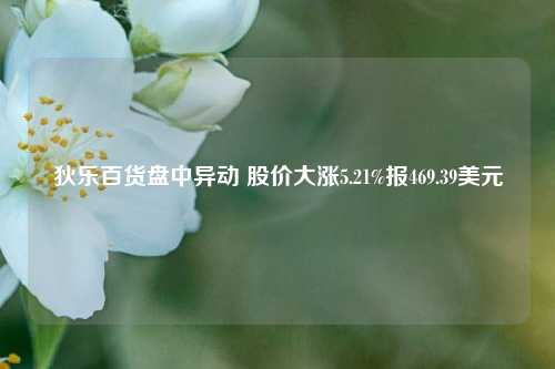 狄乐百货盘中异动 股价大涨5.21%报469.39美元-第1张图片-中共霸州城区办事处-何庄社区