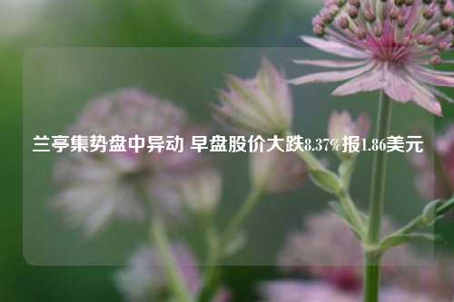 兰亭集势盘中异动 早盘股价大跌8.37%报1.86美元-第1张图片-中共霸州城区办事处-何庄社区