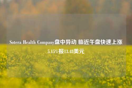 Sotera Health Company盘中异动 临近午盘快速上涨5.15%报13.48美元-第1张图片-中共霸州城区办事处-何庄社区