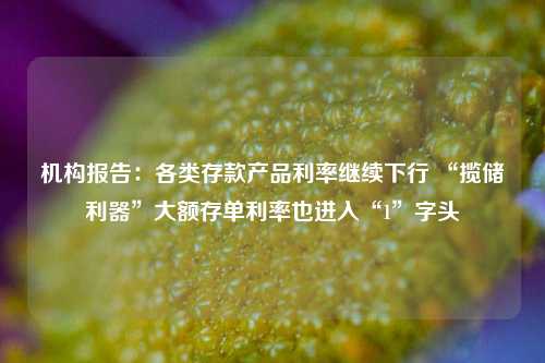 机构报告：各类存款产品利率继续下行 “揽储利器”大额存单利率也进入“1”字头-第1张图片-中共霸州城区办事处-何庄社区