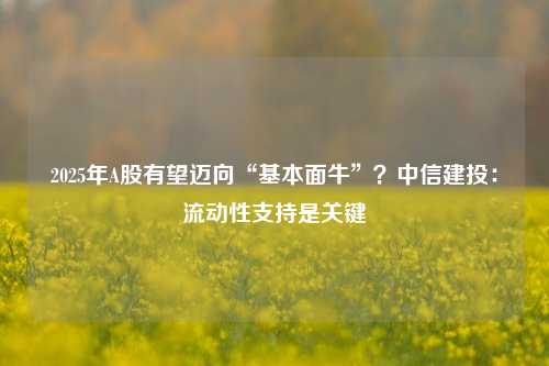 2025年A股有望迈向“基本面牛”？中信建投：流动性支持是关键-第1张图片-中共霸州城区办事处-何庄社区