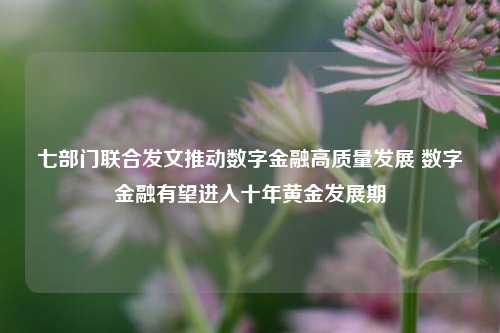 七部门联合发文推动数字金融高质量发展 数字金融有望进入十年黄金发展期-第1张图片-中共霸州城区办事处-何庄社区