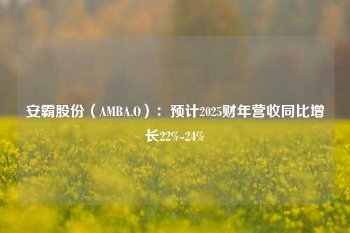 安霸股份（AMBA.O）：预计2025财年营收同比增长22%-24%-第1张图片-中共霸州城区办事处-何庄社区