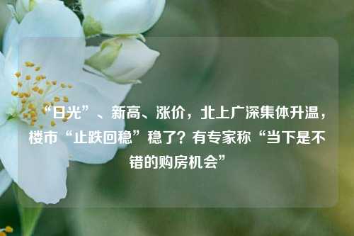 “日光”、新高、涨价，北上广深集体升温，楼市“止跌回稳”稳了？有专家称“当下是不错的购房机会”-第1张图片-中共霸州城区办事处-何庄社区