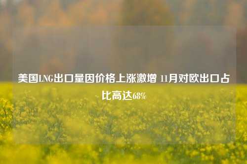 美国LNG出口量因价格上涨激增 11月对欧出口占比高达68%-第1张图片-中共霸州城区办事处-何庄社区