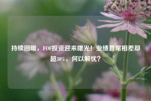 持续回暖，FOF投资迎来曙光！业绩首尾相差却超30%，何以解忧？-第1张图片-中共霸州城区办事处-何庄社区