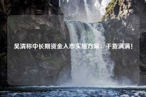 吴清称中长期资金入市实施方案：干货满满！