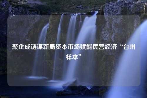 聚企成链谋新局资本市场赋能民营经济“台州样本”